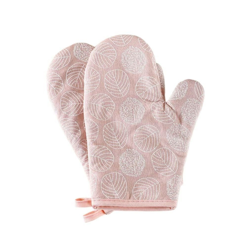 (pink) Anti-scald Microwave Gloves Heat Resistance Kitchen Tools Durable Oven Mitts