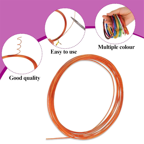 12 Rolls έγχρωμο αλουμίνιο CraftWire 18 Gauge 1mm Artistic Bendable 2
