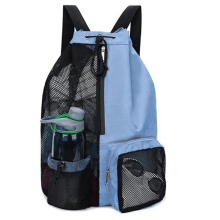Swim Bag Mesh Drawstring Backpack for Swimming, Gym, Pool, Blue