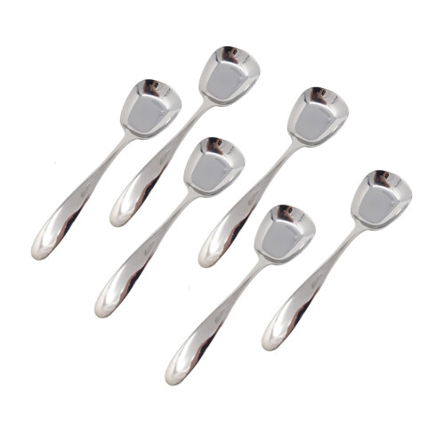 6PCS SquareHead Stainless Steel Spoons, Ice Cream Spoons