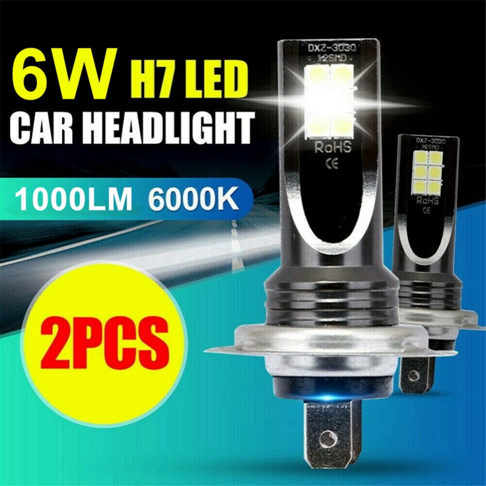 H7 Led Headlight Conversion 6W 1000Lm 6000K Error Free Canbus Bulb 4851507240736