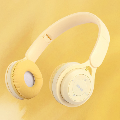 Wireless Bluetooth Headset Portable Foldable Children Headset Yellow 1