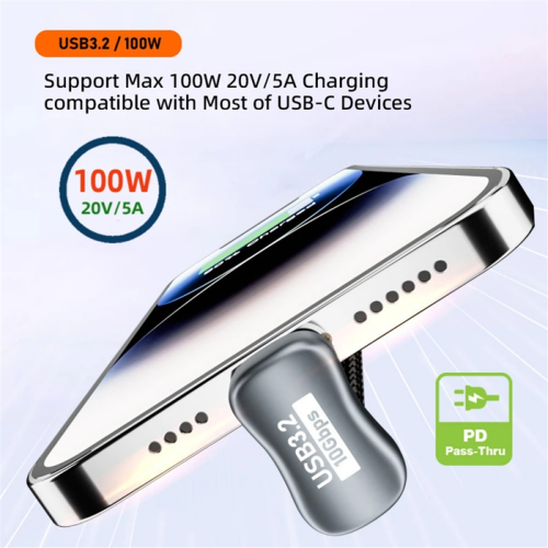 5A-Verlängerungskabel Typ C-Stecker auf USB C-Buchse, PD100W-Ladekabel 1