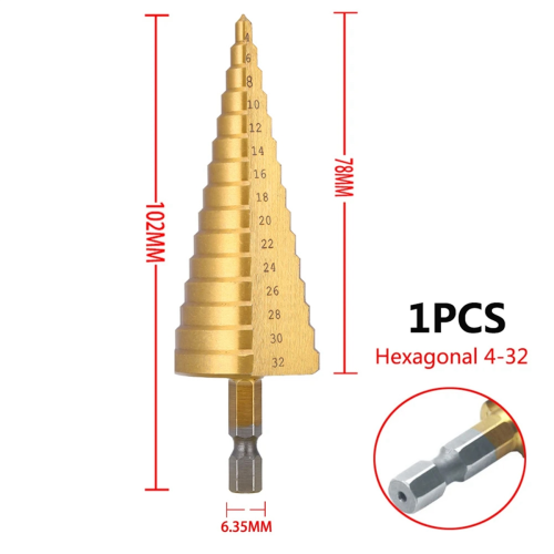 4–32 mm HSS-Stufenbohrer mit gerader Nut 1