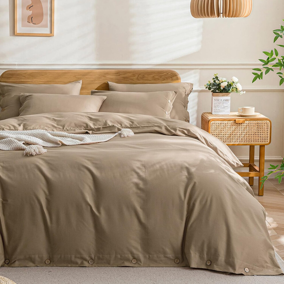 (Blue Pinstripe, Queen(90"×90")) JELLYMONI Cotton Duvet Cover Full Size - 100% Washed Cotton Linen Like Textured Comforter Cover, 3 Pieces Breathable Soft Bedding Set wit...