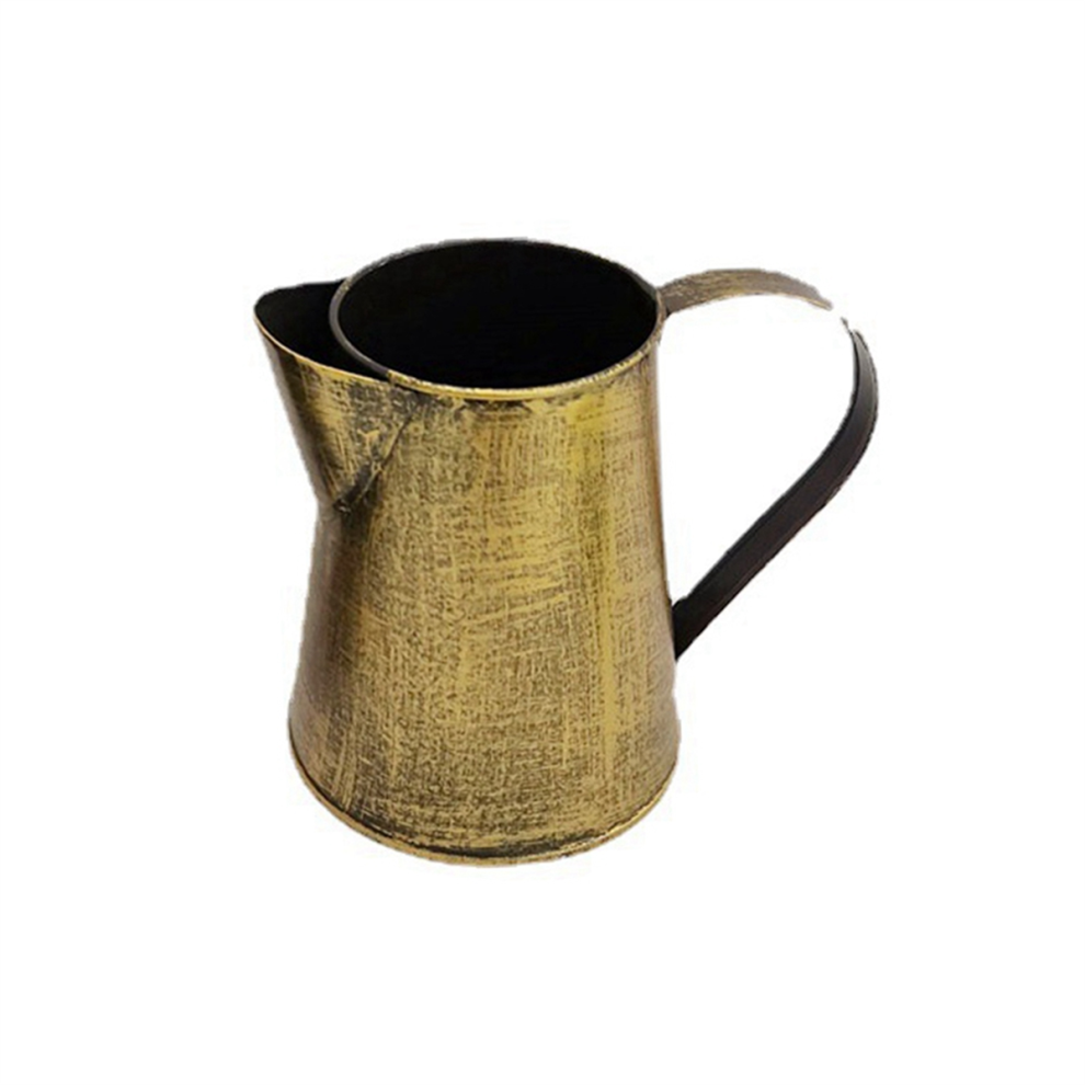 Vaso In Metallo Decorativo Shabby Brocca Portafiori Bronzo