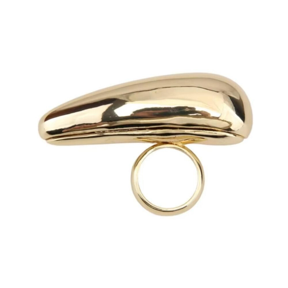 (gold) Metal Smooth Metal Teardrop Ring Exaggeration Finger Rings Trendy Big Teardrop Rings  Wedding