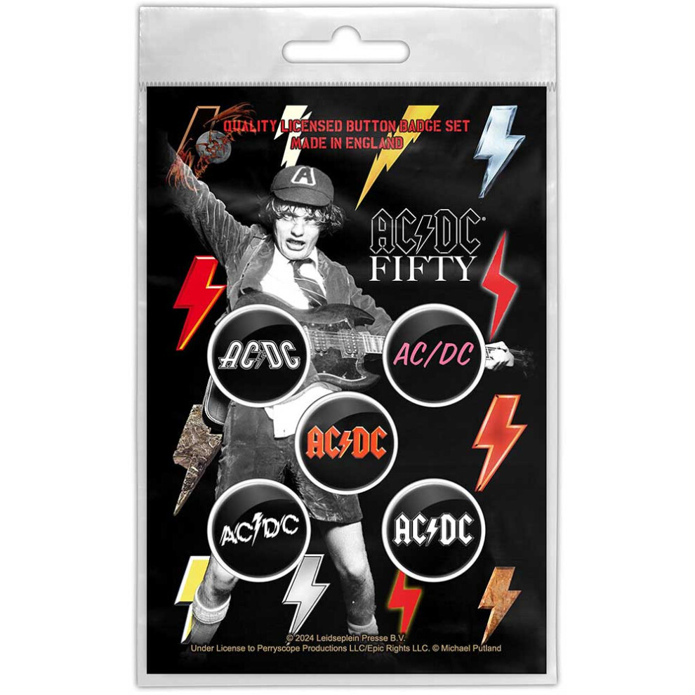 AC/DC 'Bolt Array' Button Badge Pack