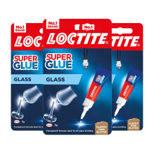Loctite Glass Bond High-Quality Super Glue for Durable Glass Repairs 3g, 3 Pack