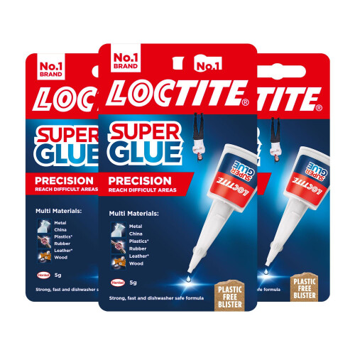 Loctite Loctite Super Glue Precision Durable & Extra Long for Multi Material 5g, 3 Pack