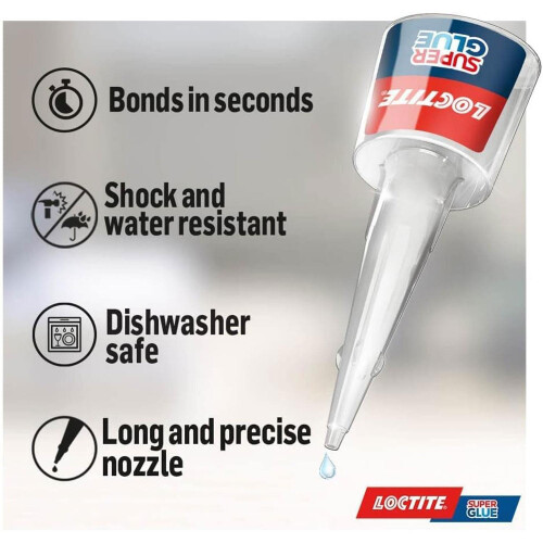 Loctite Loctite Super Glue Precision Durable & Extra Long for Multi Material 5g, 3 Pack 1