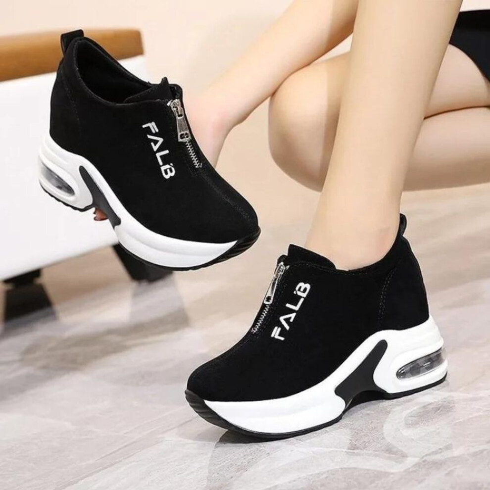 (black, 36) Spring Women's Platform Shoes Fashion Designer Shoes Women's Casual Comfortable Lace-up Flat Sneakers Street Ladies Skate Shoes