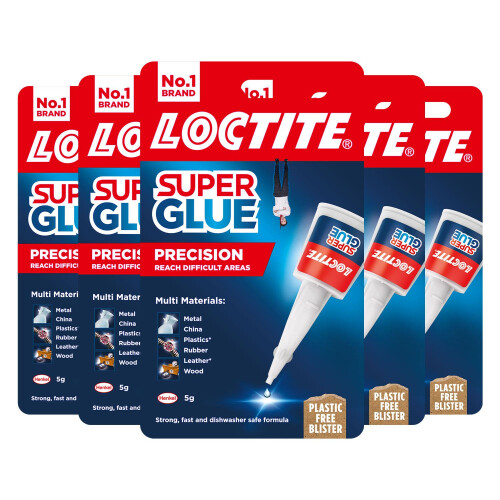 Loctite Loctite Super Glue Precision Durable & Extra Long for Multi Material 5g, 5 Pack