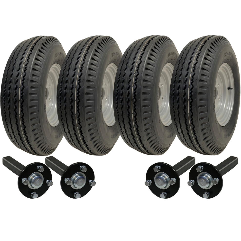 5.00-10 High Speed Twin Axle Trailer Kit Road Legal Four Wheels & Axles 750Kgs 5060462567201