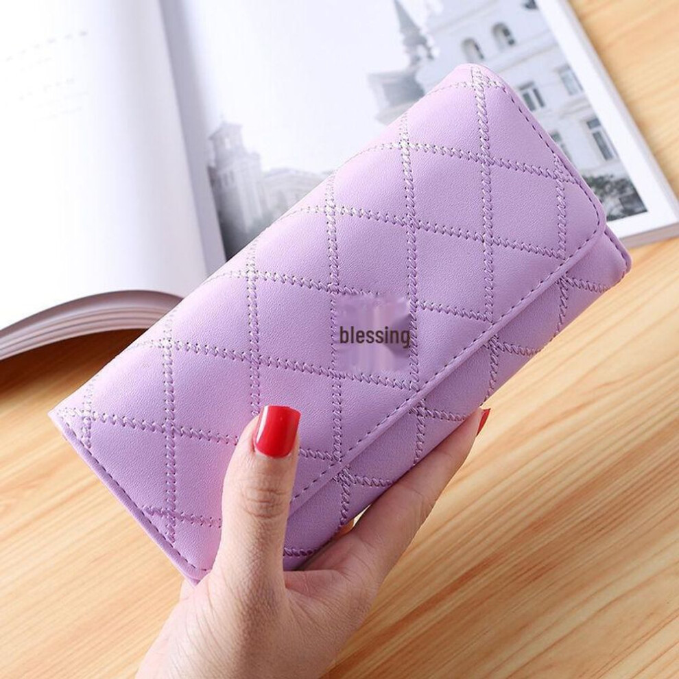 (purple) Stylish Women's Large Capacity Clutch Wallet - Mobile Phone Bag & Card Holder
