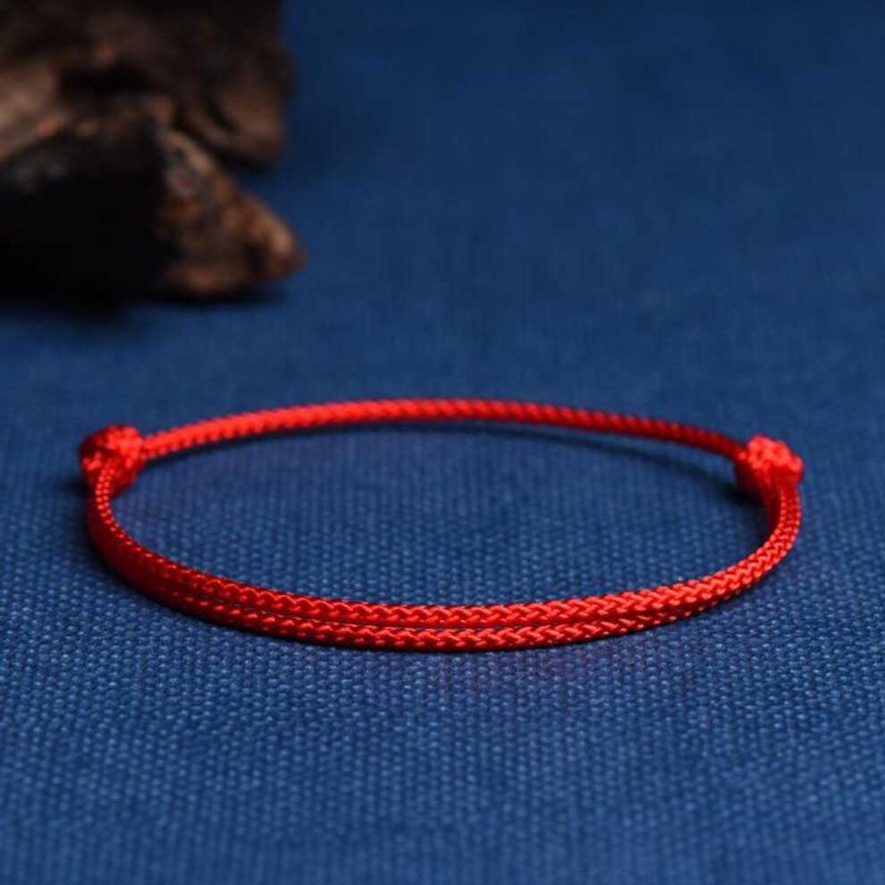 (red, 2.0mm bracelet) Hand-Woven Red Zodiac Rope Bracelet and Anklet Set - Ethnic Style