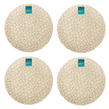 Set of 4 Daisy Print Melamine Side Plates Summer Dining Outdoor Picnic BBQ Green