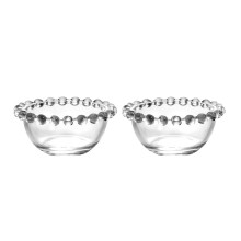 Pack of 2 Bubble Effect Dip Bowls Sauce Snack Small Glass Dish Outdoor Summer