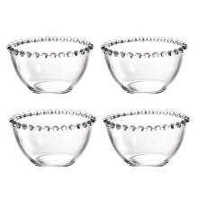 Pack of 4 Bubble Effect Bowls Sauce Snack Small Glass Dish Outdoor Summer