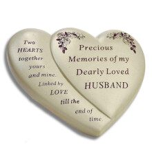 Husband Double Heart Flower Graveside Memorial Garden Ornament Weather Resistant