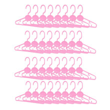 Pack of 32 Baby Clothes Hangers - Crease-Free, Durable Plastic, 22x12x0.4 cm, Nursery/Bedroom, Blue/Pink/White (FS731-PK4)