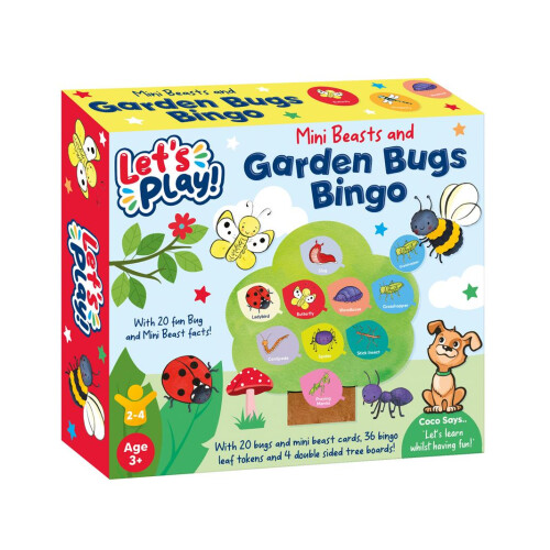 Kids Garden Bugs Bingo Fun Puzzle Card Game Learning Counting Development