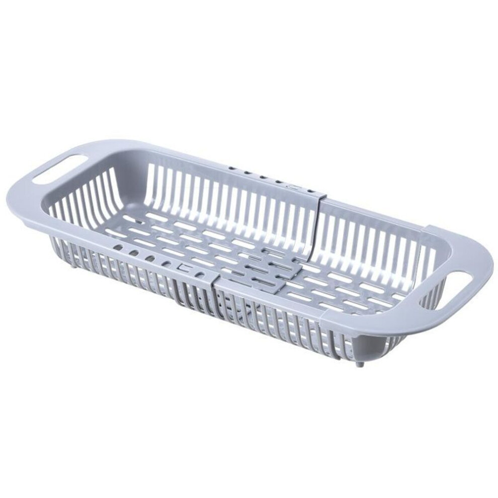 (grey) Sink Colander, Vegetable Sink Washing Basket, Fruit Drain Basket Rack, Plastic Drain Basket, Over The Sink Colander Strainer Basket
