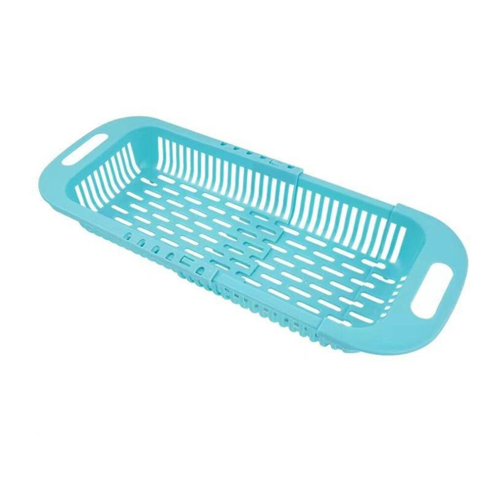 (blue) Sink Colander, Vegetable Sink Washing Basket, Fruit Drain Basket Rack, Plastic Drain Basket, Over The Sink Colander Strainer Basket