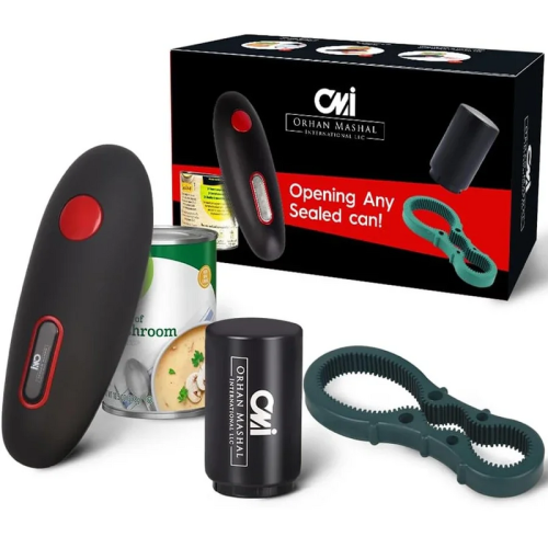 (black) Electric Can Opener One Touch Automatic Jar Bottle 1
