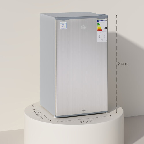 Homcom HOMCOM 91L Freestanding Under Counter Fridge with Lock Grey 2