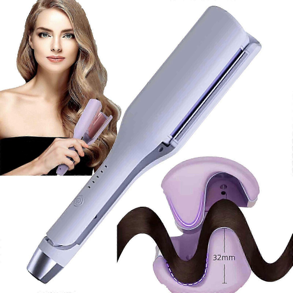 Purple (Purple) French Wave Curling Iron Rommantic French Eggs Roll Curling Iron French Eggs Roll Curling Iron V-Shape Ceramic Bigwaves Hair Crimper A01 Wyd2