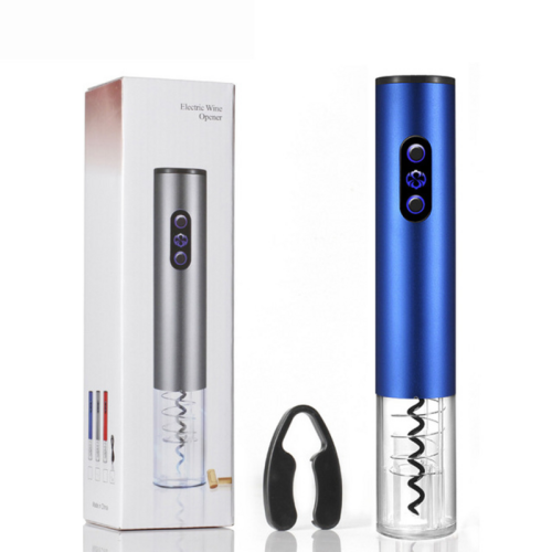 (Blue) Electric Wine Bottle Opener Set LED Automatic Cork