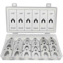144PCs Auto Alignment Shims Kit, 1/8"-1/64" Steel Body Shims with Storage Box, Universal Wheel Camber Adjustments