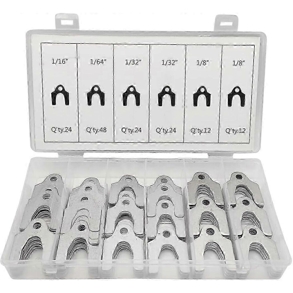 144PCs Auto Alignment Shims Kit, 1/8"-1/64" Steel Body Shims with Storage Box, Universal Wheel Camber Adjustments