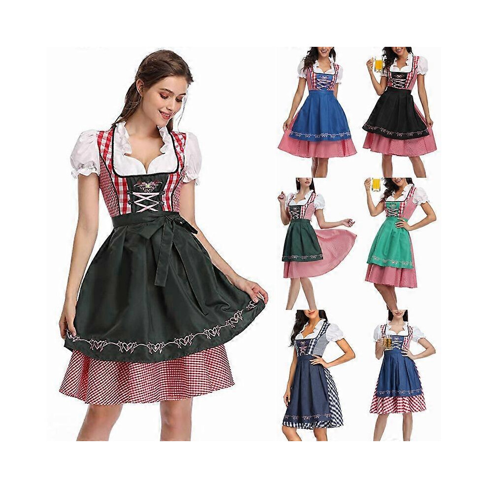 (Xxl, ) Womens Oktoberfest Beer Maid Costume Cosplay Fancy Dress Bavarian Traditional Dirndl Dress Black