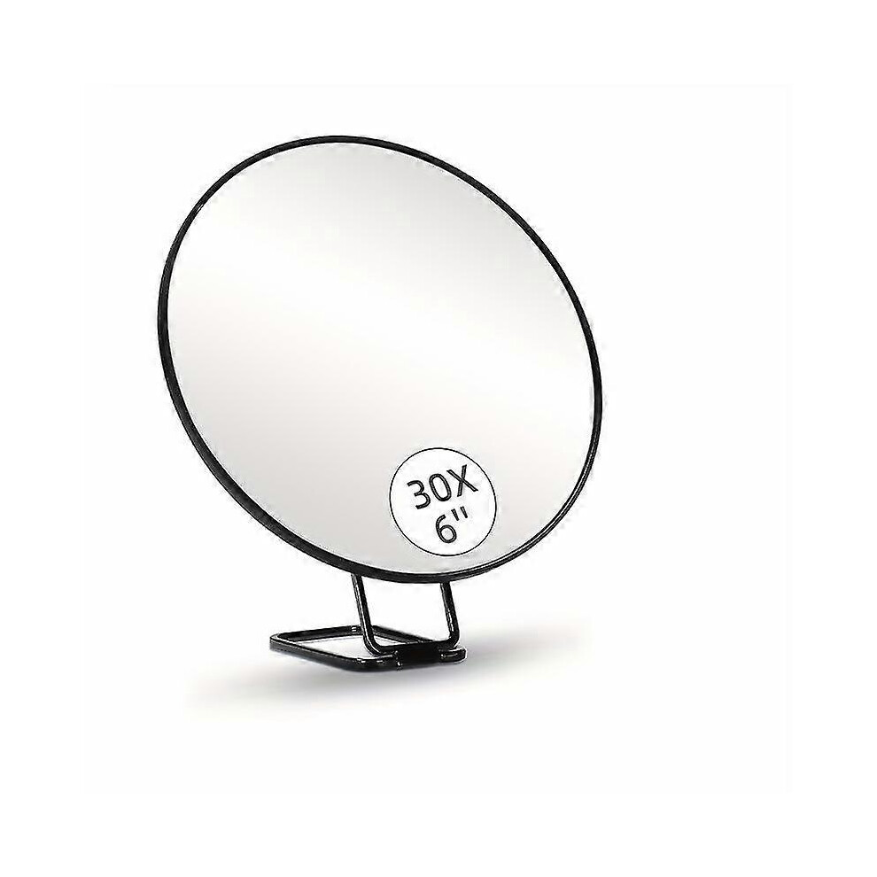 (30X) 30x Magnifying Mirror, Magnifying Mirror With Stand And Tweezers, Handheld Mirror With 30x/1x Magnification, Compact Mirror For Traveling, 30x Makeup/