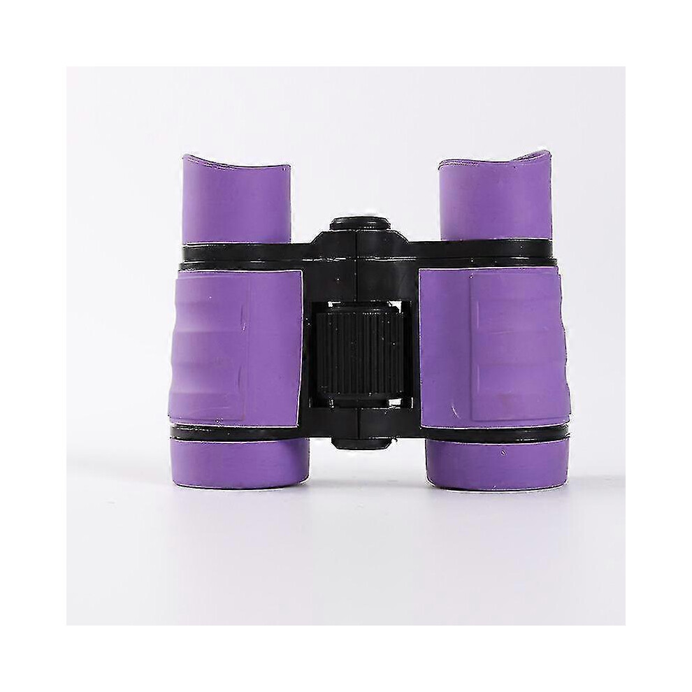 (Purple) Telescope Rubber 4X30 Plastic Children Binoculars Pocket Size Telescope Maginification Compatible Purple