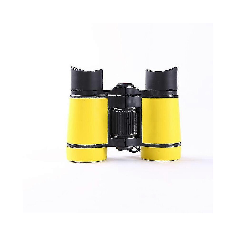 (Yellow) Telescope Rubber 4X30 Plastic Children Binoculars Pocket Size Telescope Maginification Compatible Yellow