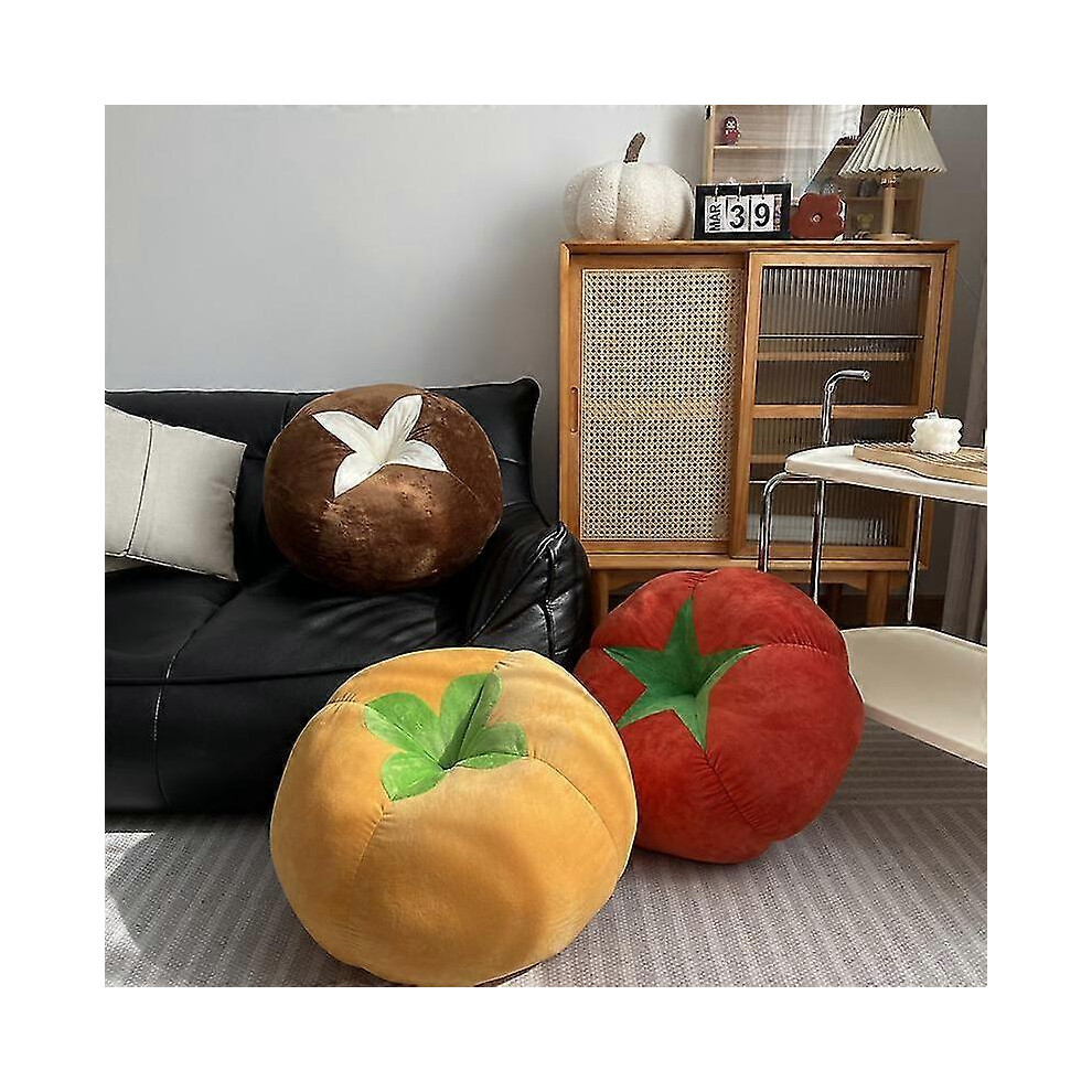 (Yellow) Simulated Mushroom Plush Dolls Simulation Plant Tomato And Persimmon Pillow Lovely Toys For Home Decor Sleeping Cushion Stuffed Yellow