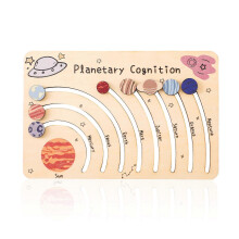 Wooden galaxy eight planets solar system educational puzzle toys children's enlightenment galaxy cognitive toys