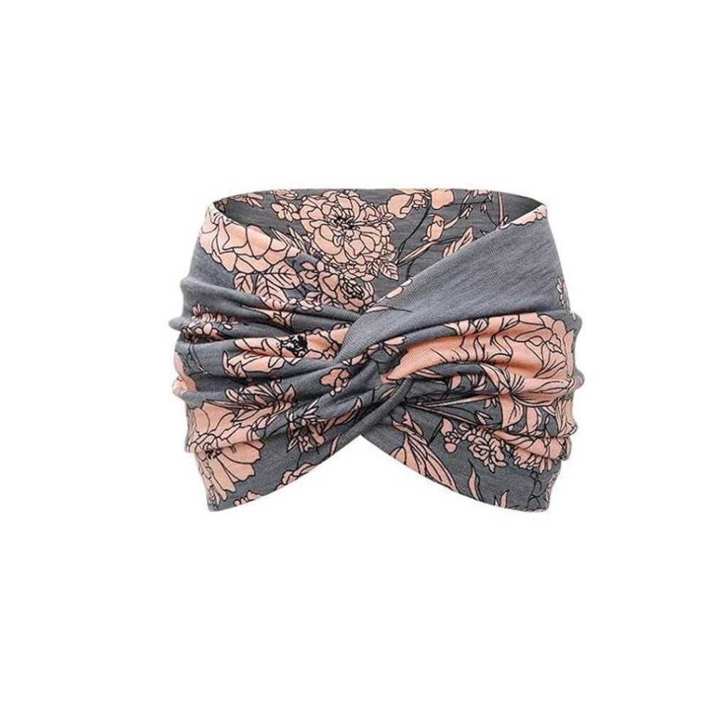 (as the picture, 12#) European & American Bohemian Elastic Yoga Headband – Women's Wide-Brimmed Cross-Print Sports Hair Accessory