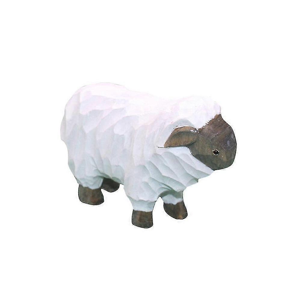 10X7x3.5cm Assorted Color Toy Playsets 1pc Wooden Sheep Adornment Small Sheep Ornament Decorative Sh