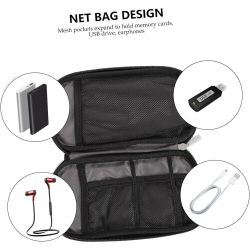 Ergonomische kabelopbergtas met rits, compacte organizer voor datakabels 1