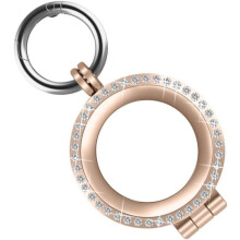 Rosegouden metalen behuizing voor huisdiervolgapparaat, diamantcoating, beschermhoes tegen verlies, set van 1 stuk