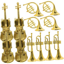 Gedetailleerde minimodellen 12 stuks mini-muziekinstrumentmodel voor kerstmuurdecoraties