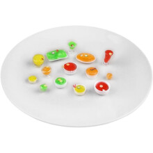 33-delige witte poppenhuis-speelset met miniatuurspeelgoed voor jongens en meisjes. Poppenhuis-miniatuur-eetaccessoireset.