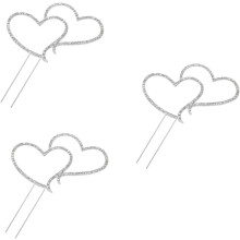 stuks taarttopper bruiloft decoratie Happy Birthday bordje versieren met strass steentjes liefdestaart zilver liefdestaartdecoraties goud