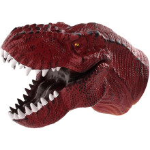 Realistische handpoppen in de vorm van een dinosaurusknuffel