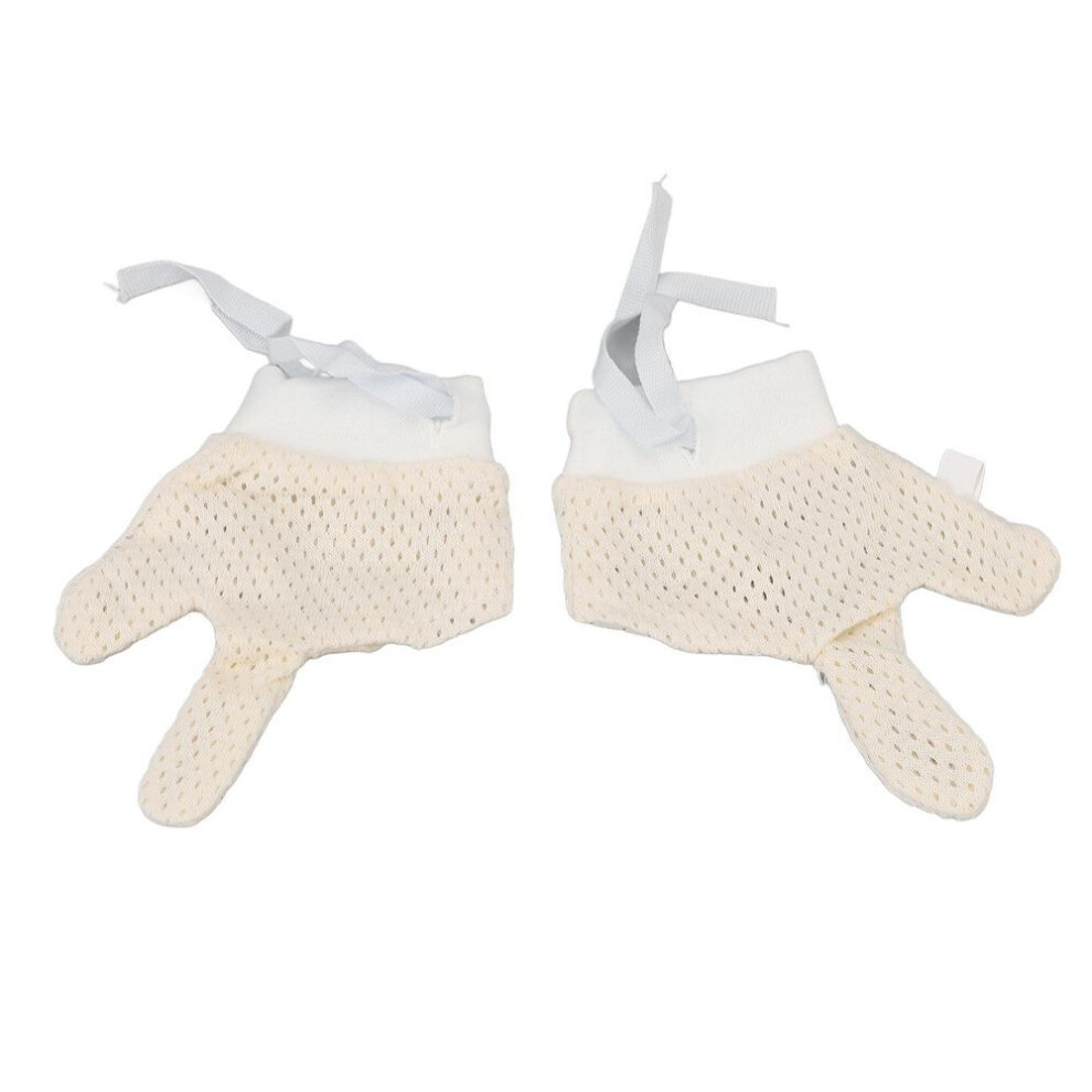 (S) Baby Mittens Mesh Hand Gloves With Drawstring Scratch Free Unisex For Infants Newborns Boys Girls S