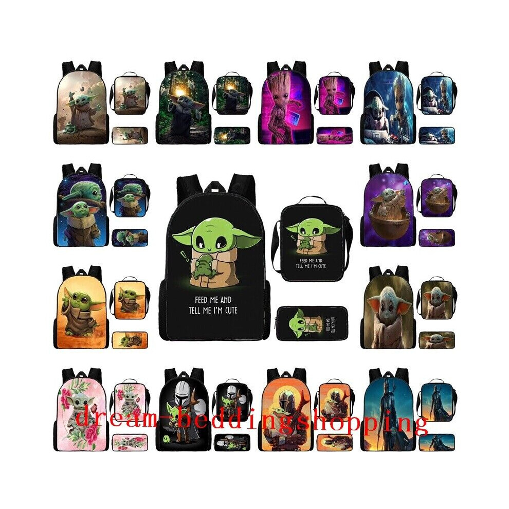 3 pièces/ensemble Star Wars bébé Yoda sac à dos école sac à déjeuner sac à dos trousse à crayons cadeau-comme sur la